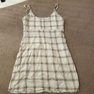 Forever 21 Plaid Mini Dress in Beige and White